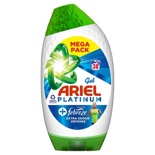 Ariel Washing Liquid Platinum Gel, 38 Washes.