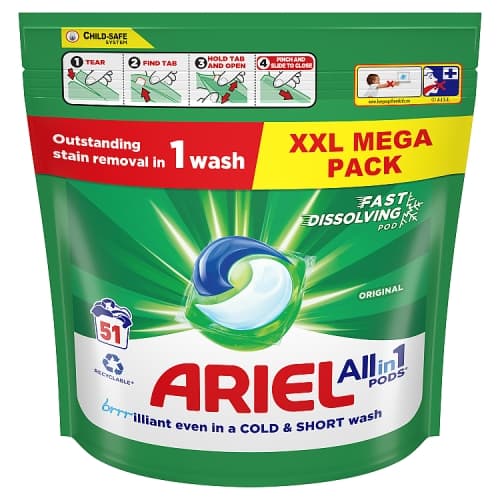 Ariel All-in-1 PODS®, Washing Capsules 51 Washes.