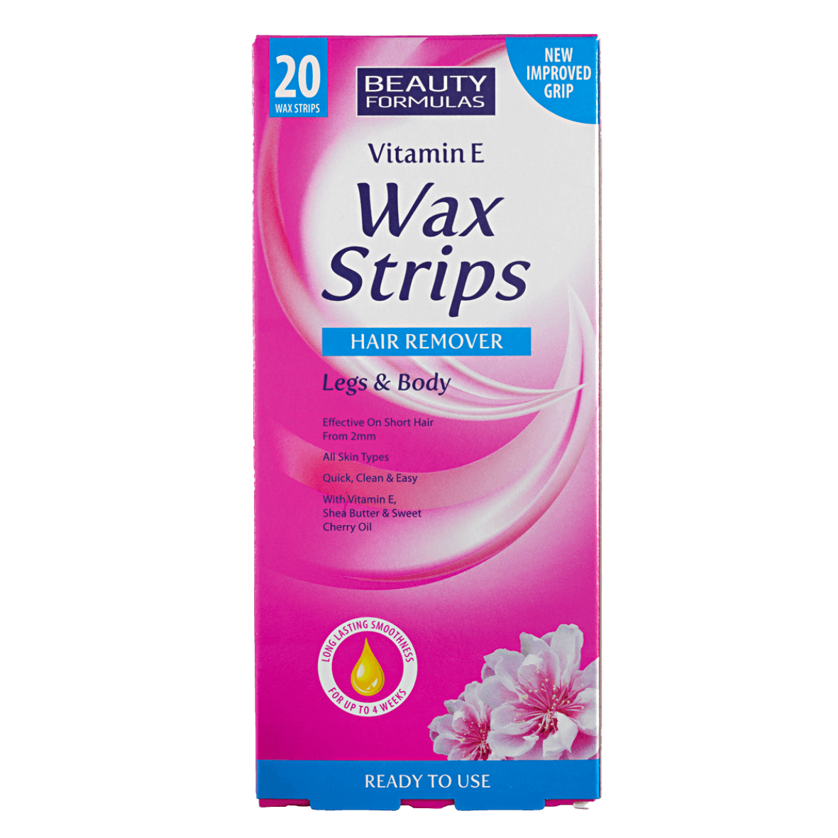 Vitamin-E legs & body wax strips hair remover x20.