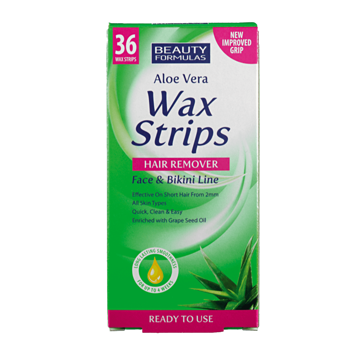 Aloevera face & bikini line wax strips hair remover x36.