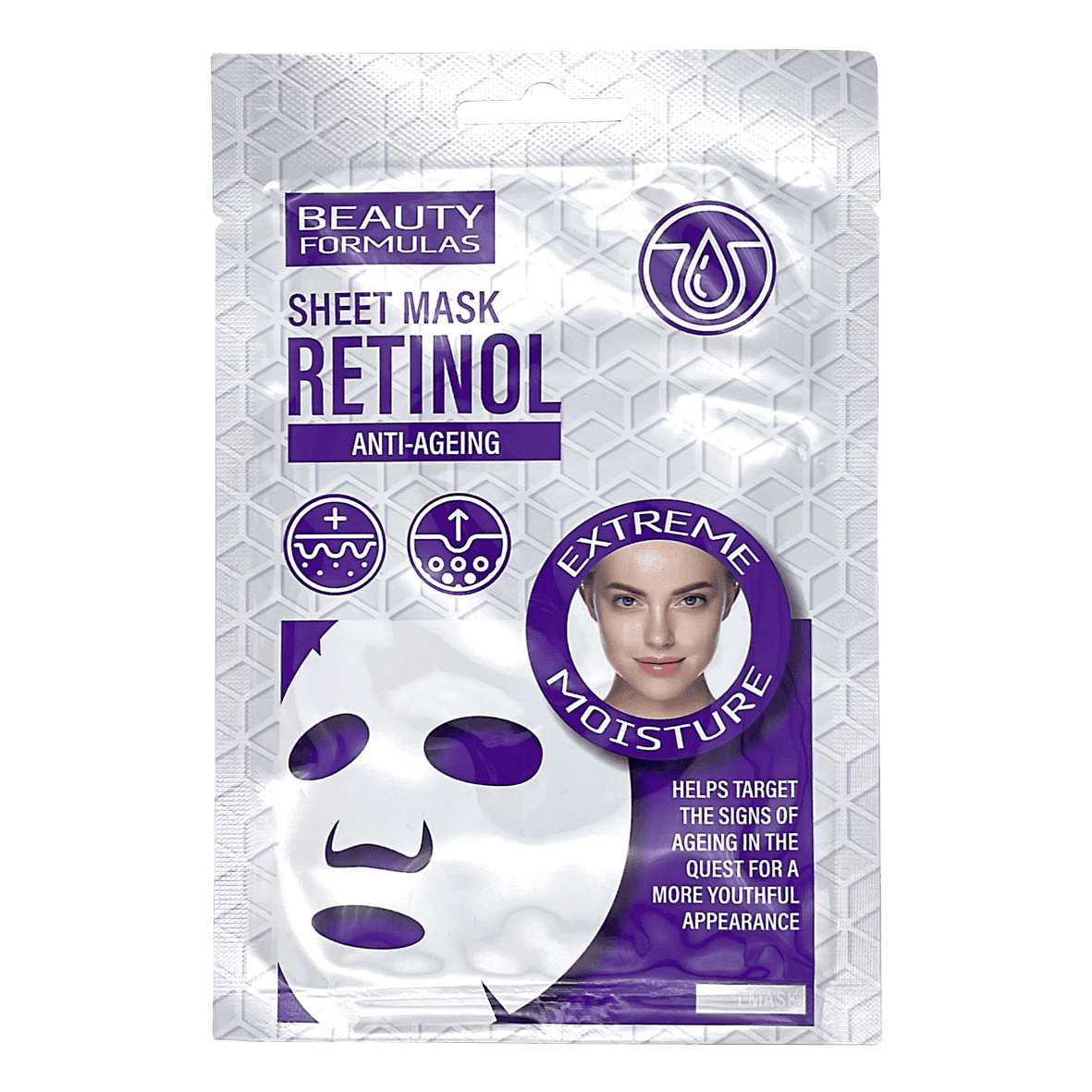 Retinol anti ageing facial sheet mask.