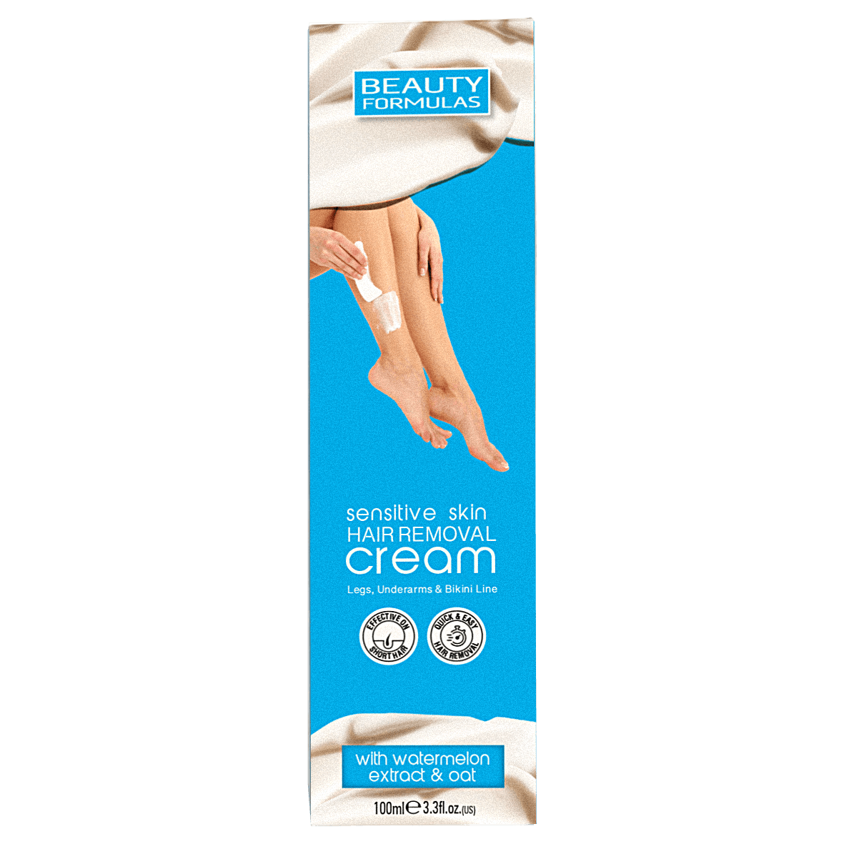 Beauty formulas sensitive skin hair removal cream with watermelon extract and oat.