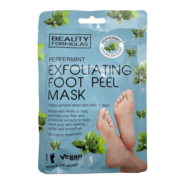 Peppermint exfoliating peeling foot mask.