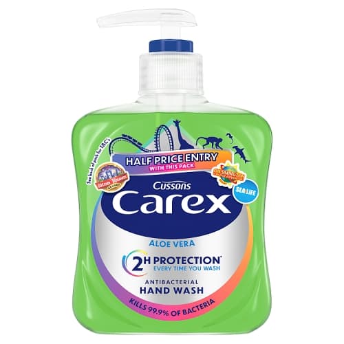 Carex Aloe Vera Antibacterial Hand Wash Gentle & Effective Liquid Hand Soap 250ml.
