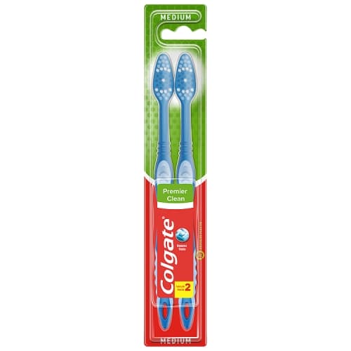 Colgate Premier Clean Medium Toothbrush 2 Pack.