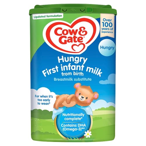 Cow & Gate Hungry First Infant Milk from Birth 800g.