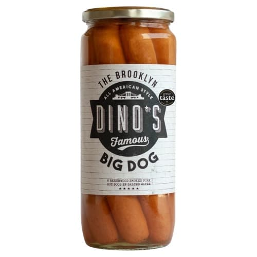Dino’s Famous 8 The Brooklyn Big Dog Beechwood Smoked Pork Hot Dogs 1030g