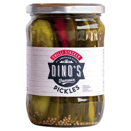 Dino’s Famous Chilli Stacker Pickles 530g