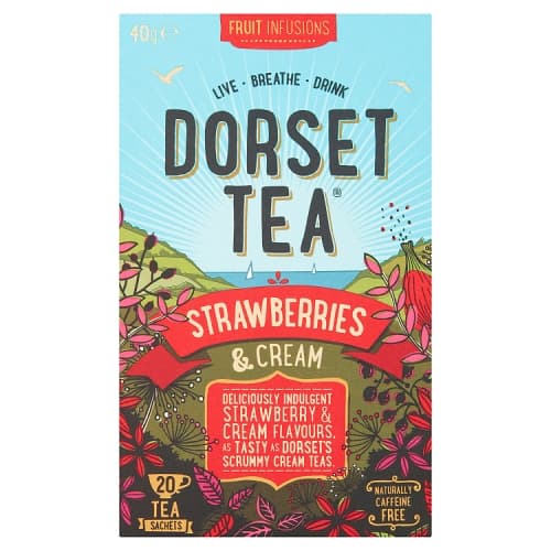Dorset Tea Fruit Infusions Strawberries & Cream 20 Tea Sachets 40g