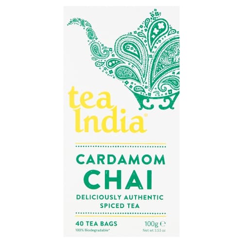 Tea India Cardamom Chai 40 Tea Bags 100g