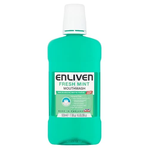 Enliven Fresh Mint Mouthwash Alcohol Free 500ml