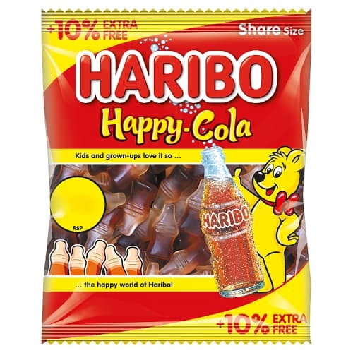 HARIBO Happy Cola Jelly Sweets Sharing Bag 154g