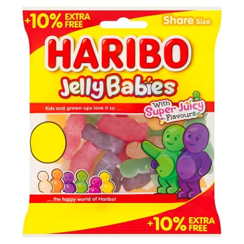 HARIBO Jelly Babies with Super Juicy Flavours 154g PMP £1.25