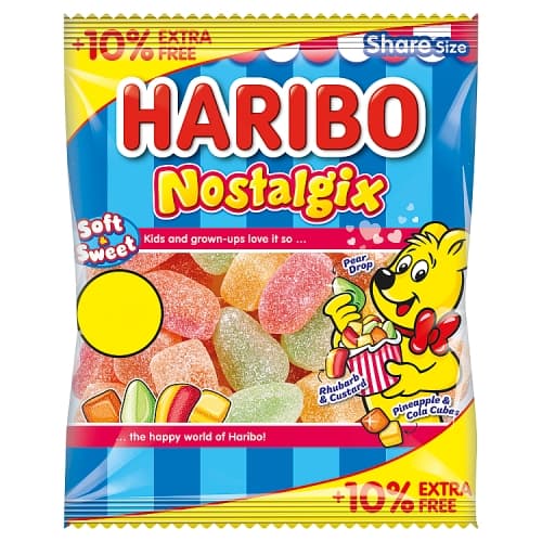 HARIBO Nostalgix Sugar Coated Fruit & Cola Flavour Jelly Sweets 154g