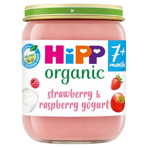 HiPP Organic Strawberry & Raspberry Yogurt Baby Food Jar 7+ Months 160g.