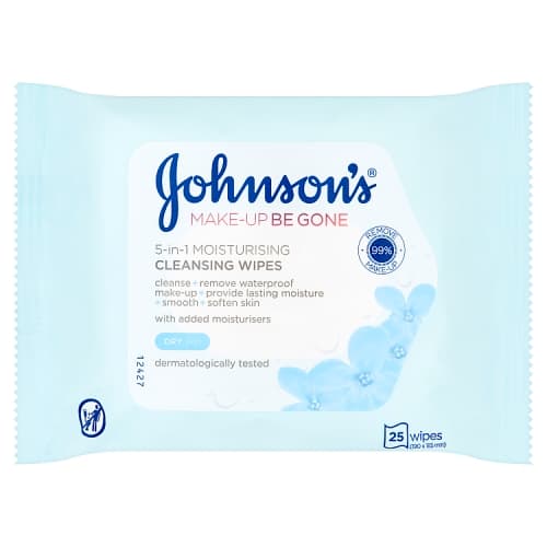 JOHNSON’S® Make-Up Be Gone 5-in-1 Moisturising Cleansing Wipes 25 Wipes.