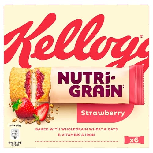 Kellogg’s Nutri-Grain Strawberry Snack Bars 6x37g