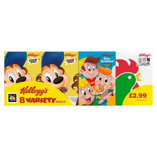 Kellogg’s Variety Breakfast Cereal 8pk PMP £2.99