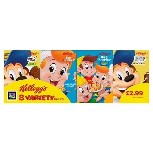 Kellogg’s Variety Breakfast Cereal 8pk PMP £2.99