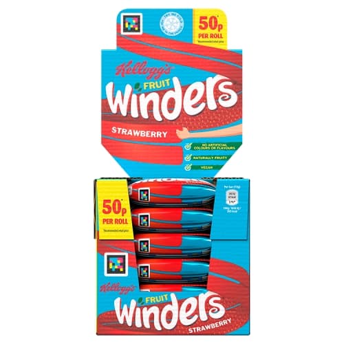 Kellogg’s Fruit Winders Strawberry Snack Rolls 5 x 17g PMP 50p