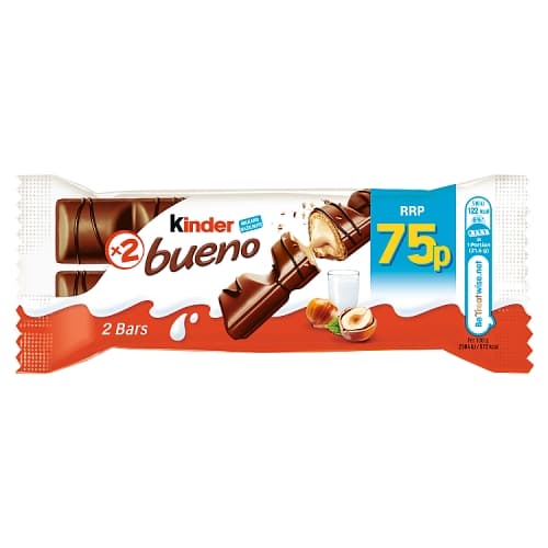 Kinder Bueno Milk Chocolate and Hazelnuts Duo Bar (2 x 43g) Lunch Box