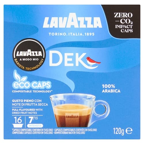 Lavazza A Modo Mio Dek, Decaf Eco Caps 16 Capsules 120g
