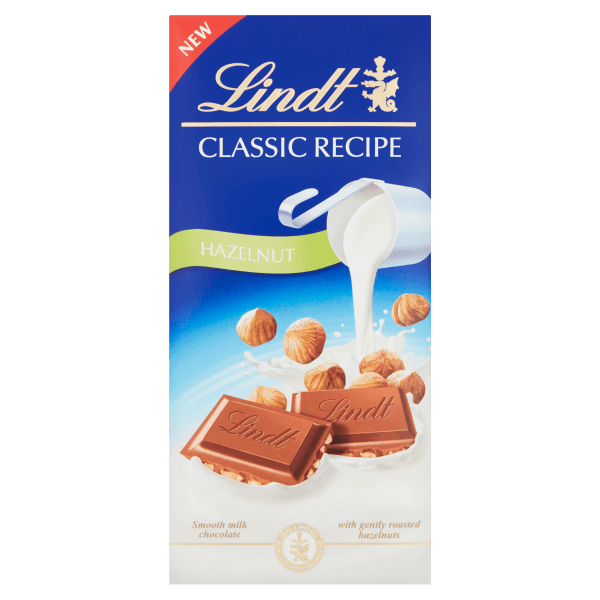 Lindt CLASSIC RECIPE Hazelnut Milk Chocolate Bar 125g
