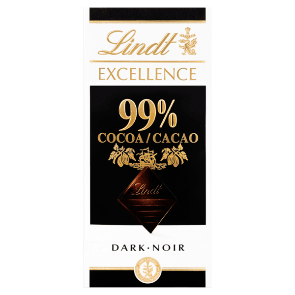 Lindt Excellence Intense Dark 99% Cocoa Chocolate Bar 50g