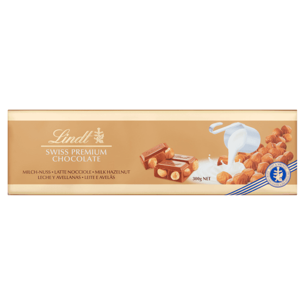 Lindt Swiss Premium Chocolate Milk Hazelnut 300g