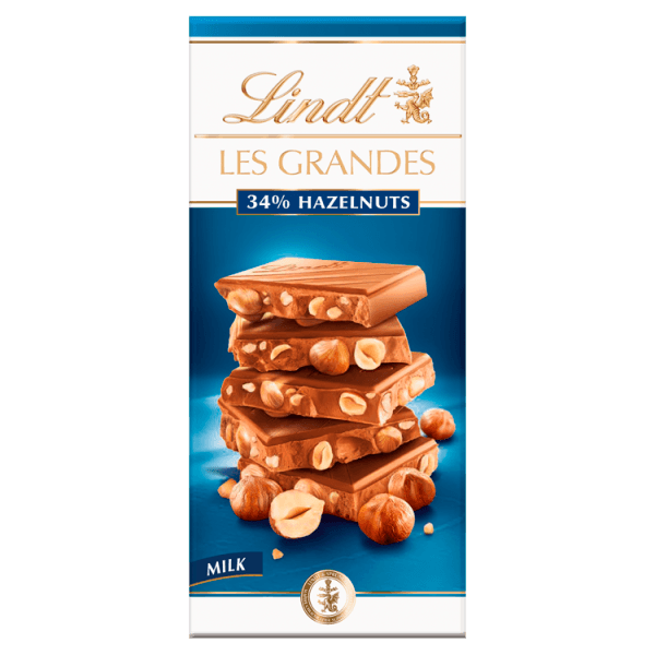 Lindt Les Grandes Milk Chocolate Hazelnut Bar 150g