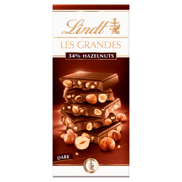 Lindt Les Grandes Dark Chocolate Hazelnut Bar 150g