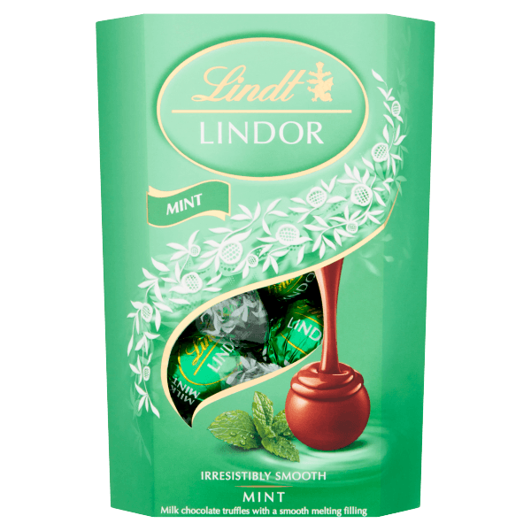 Lindt Lindor Milk Mint Chocolate Truffles Box 200g