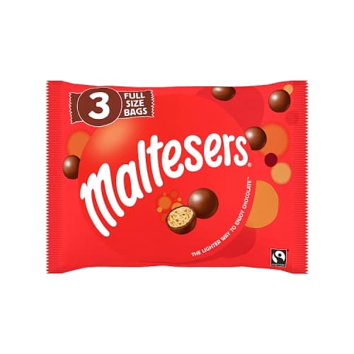 Maltesers Fairtrade Full Size Bags 3 x 37g (111g)