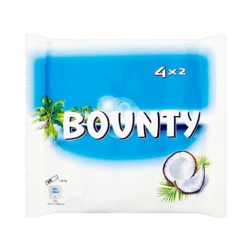 Bounty Coconut & Milk Chocolate Snack Bars Multipack 4 x 57g