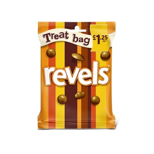 Revels Milk Chocolate with Raisins, Coffee or Orange Treat Bag £1.25 PMP 71g