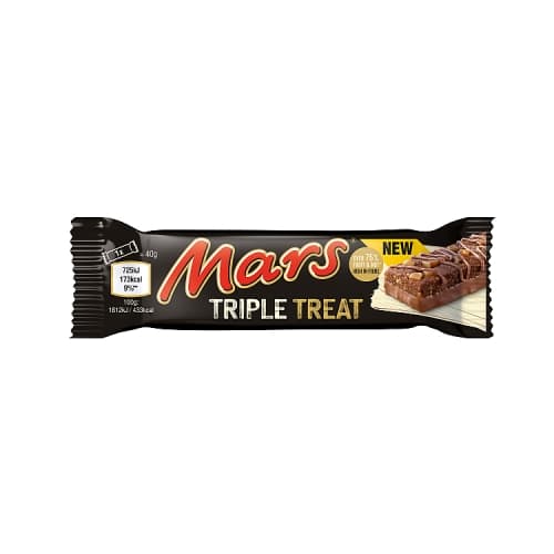 Mars Triple Treat Fruit & Nut Milk Chocolate Snack Bar with Fudge Pieces 40g