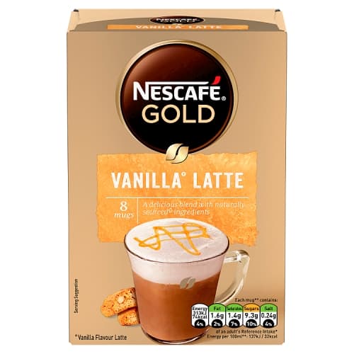 Nescafe Gold Vanilla Latte Instant Coffee 8 x 18.5g Sachets