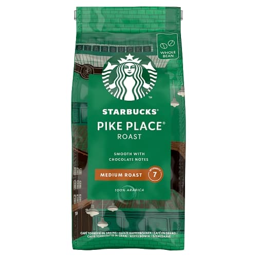 Starbucks Pike Place Roast Medium Roast Whole Bean Coffee, Bag 200g
