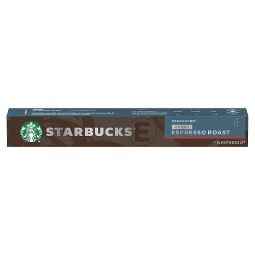 Starbucks by Nespresso Decaf Espresso Roast Coffee Pods, 10 Capsules, 57g