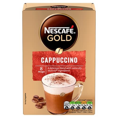 Nescafe Gold Cappuccino Instant Coffee 8 x 15.5g Sachets