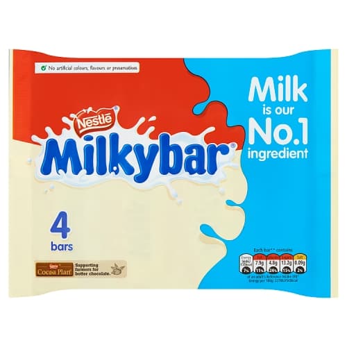 Milkybar White Chocolate Bar Multipack 25g 4 Pack