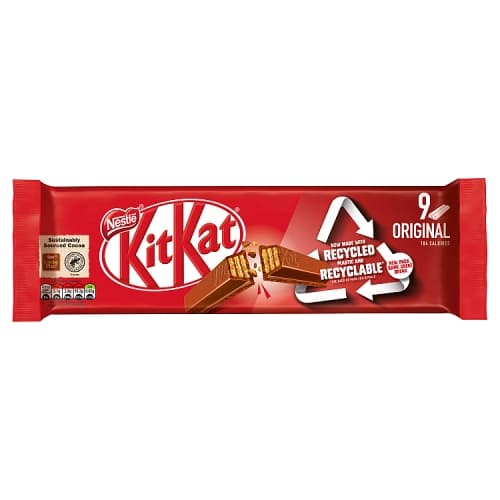 Kit Kat 2 Finger Milk Chocolate Biscuit Bar Multipack 9 Pack