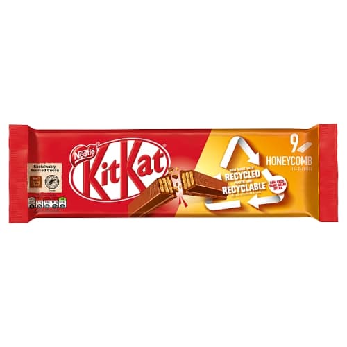 Kit Kat 2 Finger Honeycomb Chocolate Biscuit Bar Multipack 9 Pack