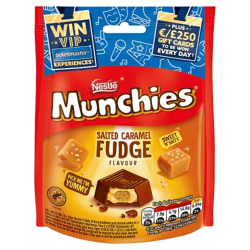 Munchies Salted Caramel Fudge Milk Chocolate Sharing Bag 97g