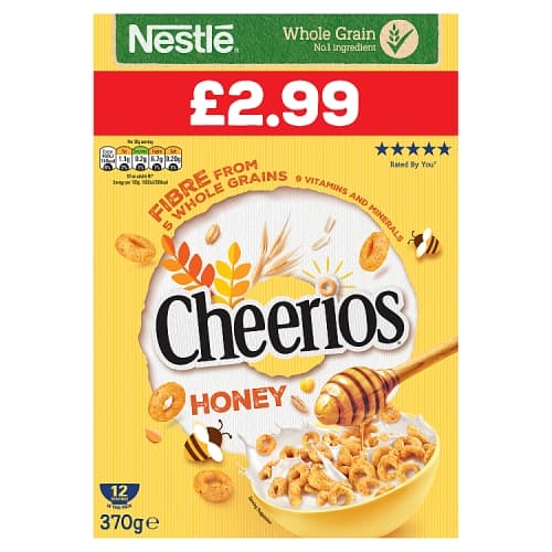 HONEY CHEERIOS 370g £2.99PM