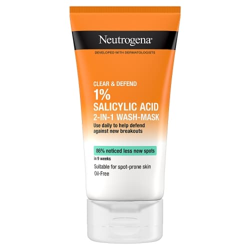 NEUTROGENA Clear & Defend 1% Salicylic Acid 2-IN-1 Wash-Mask 150ml.