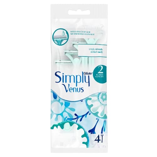 Simply Venus 2 Disposable Razors x4.
