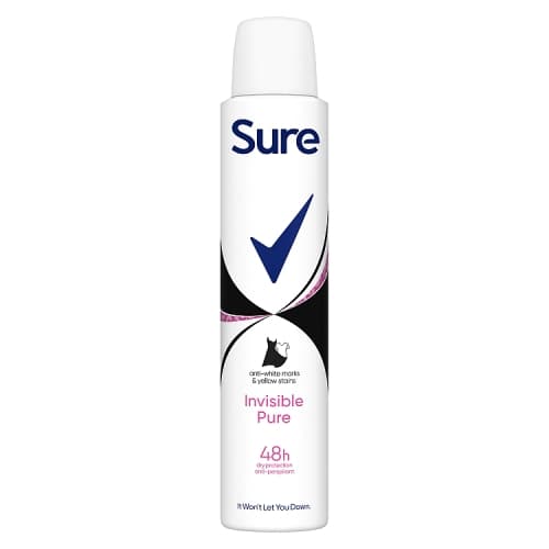 Sure Anti-Perspirant Aerosol Invisible Pure 200ml