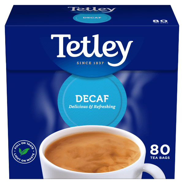 Tetley 80 Decaf Tea Bags 250g.