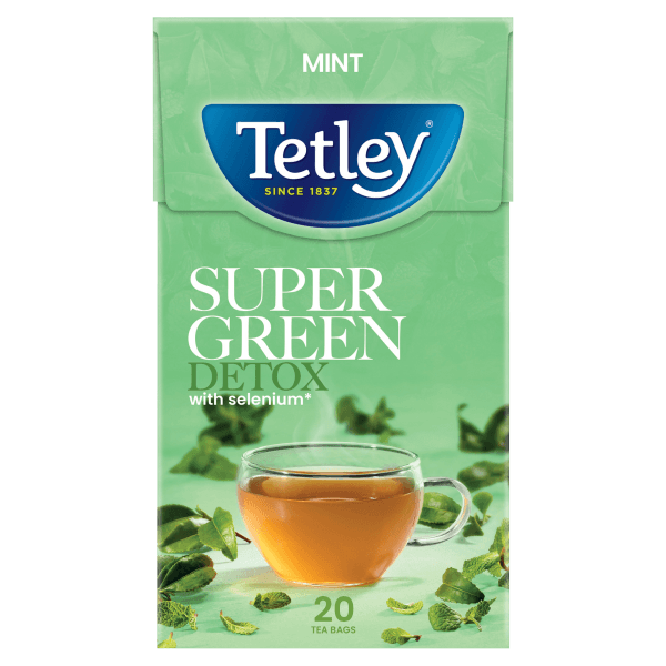 Tetley Super Green Detox 20 Mint Tea Bags 40g.